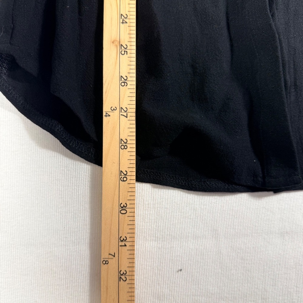 White Fox Feels Like A Holiday Shirt Dress Small Black Pleated Waist Long Sleeve - Picture 7 of 14
